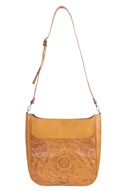 Hide and Chic Tooled Messenger Bag sold by Pinto Ranch