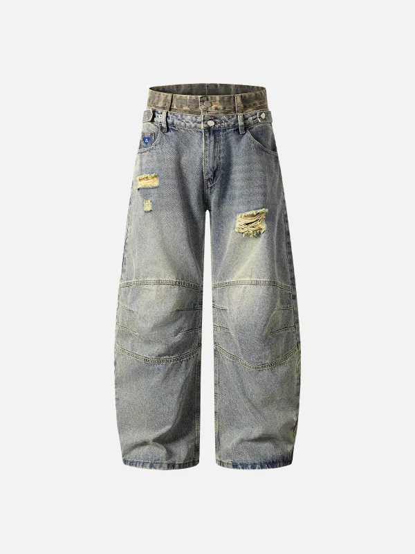 Aelfric Eden Double Waist Wrinkle Baggy Barrel Jeans sold by Aelfric Eden