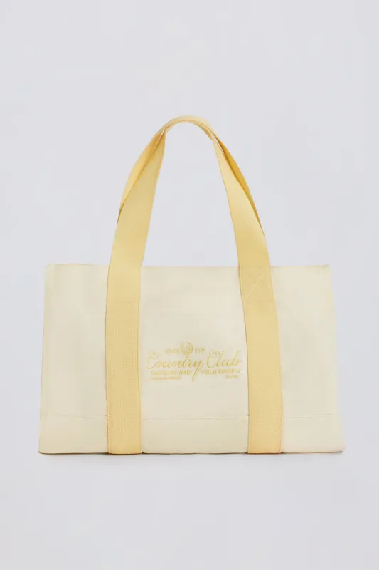 Oversized Canvas Tote Bag in Ivory sold by Oh Polly