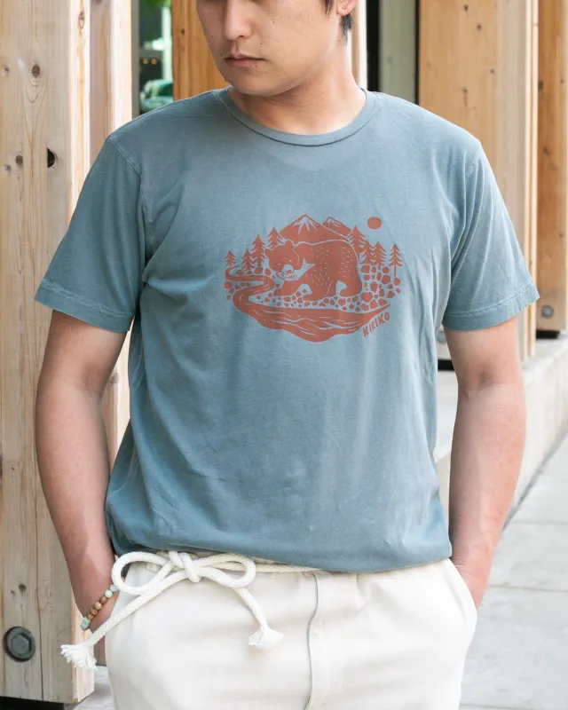 Kiriko Original Tee,  6oz Cotton, Kuma, Slate Blue sold by Kiriko