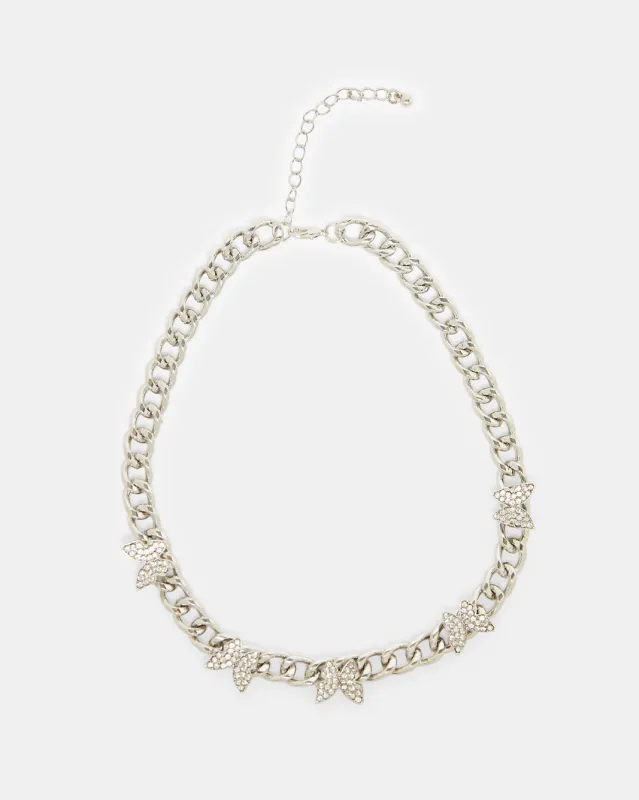 Women Silver Embellished Necklace sold by Redtag