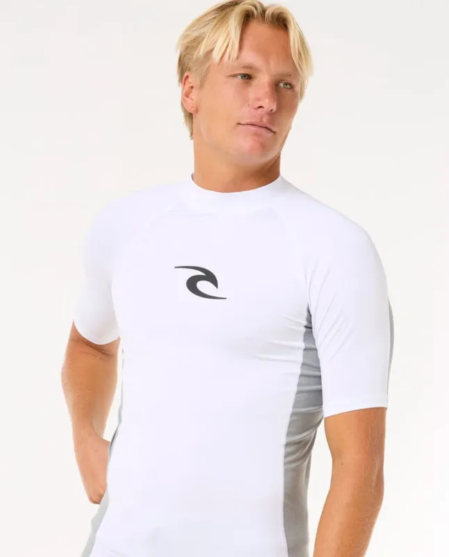 Rip Curl Waves Uv Short Sleeve Rash Guard - 1000 White sold by Sun Diego Boardshops