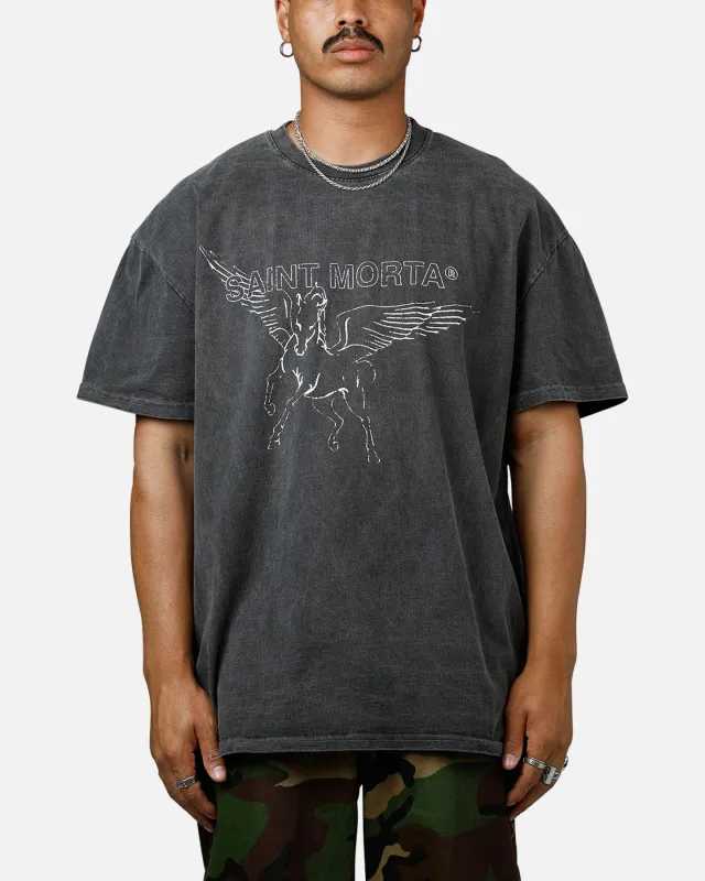 Saint Morta Liberty Boxy T-Shirt Black Wash sold by Culture Kings