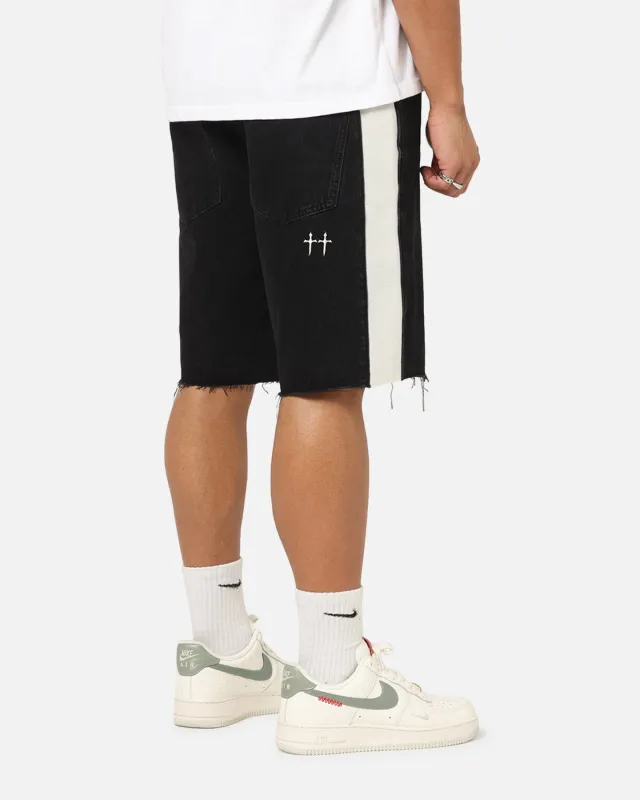 Saint Morta Amplus Sidewinder Denim Jorts Black/Off White sold by Culture Kings