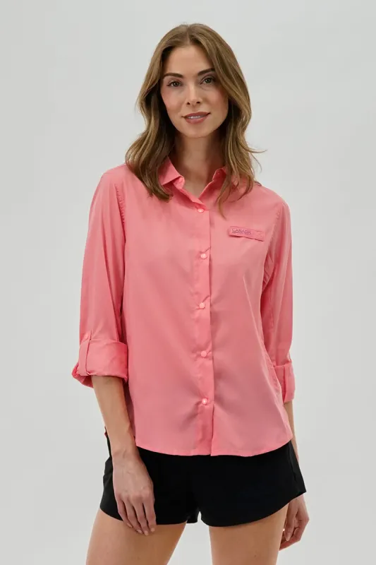 Canada Weather Gear Button Up Collared Shirt - Pink sold by Fairweather