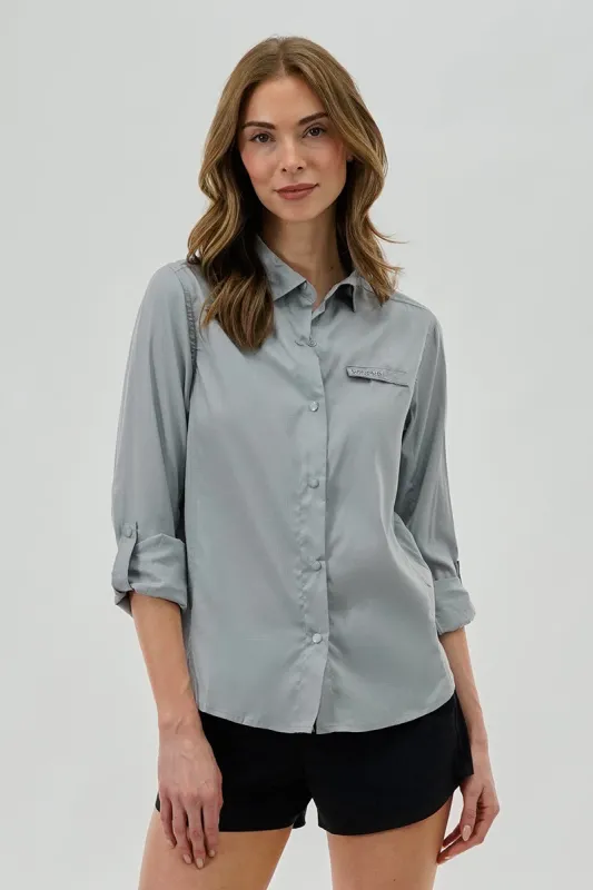 Canada Weather Gear Button Up Collared Shirt - Grey sold by Fairweather