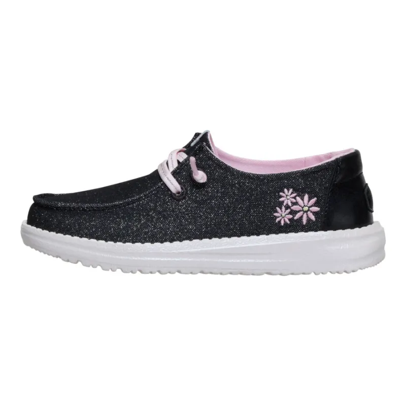 Wendy Youth Shimmer Flower - Charcoal sold by Hey Dude