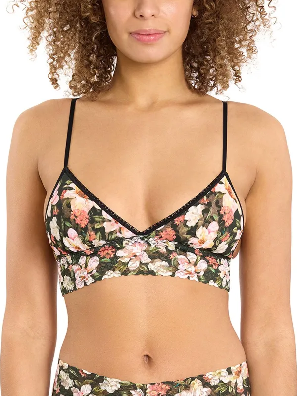 Printed Signature Lace® Padded Triangle Bralette Dark Room Blooms sold by Hanky Panky