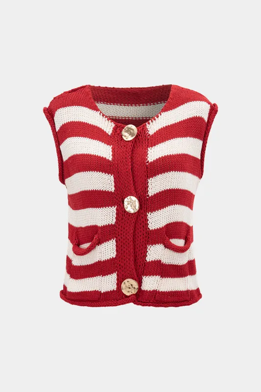 Knit Contrast Sleeveless Tank Top sold by Micas