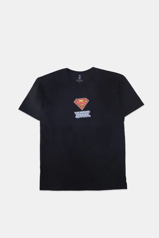 Super-Man Man Of Steel Graphic Tee sold by Bluenotes