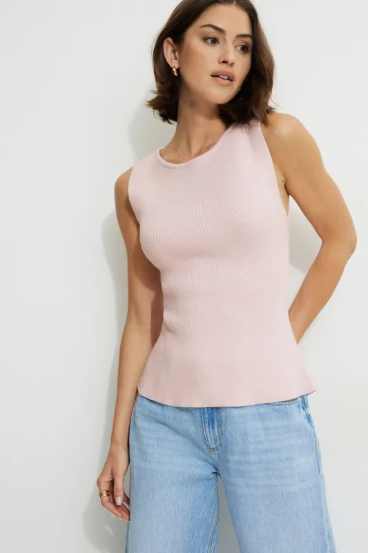 Open Back Knit Tank Top sold by Dynamite