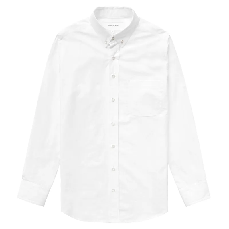 Washed Poplin Shirt White - Unisex sold by Province of Canada
