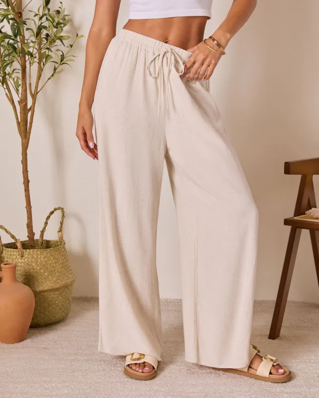 Grecian Glow Linen Wide Leg Pants sold by Vici