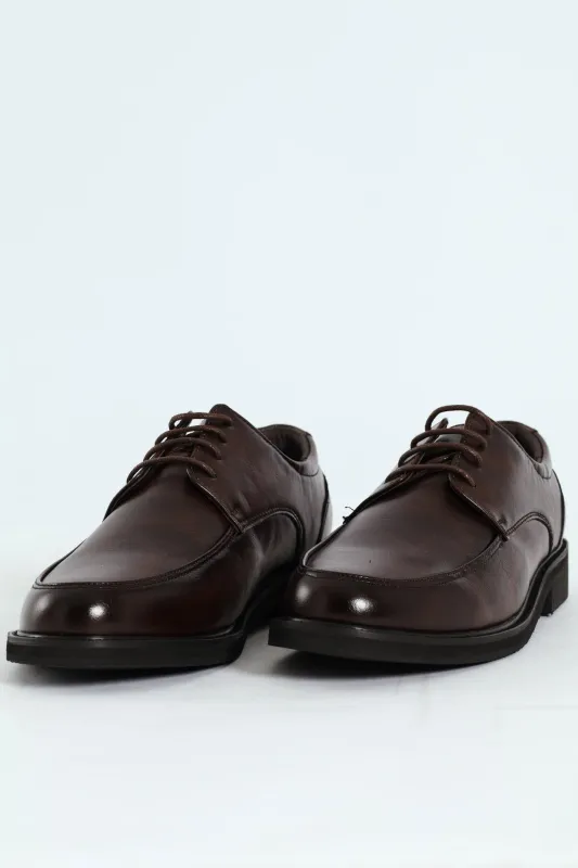 Plain Round Toe Formal Lace Up Shoe - Chocolate sold by Edgars