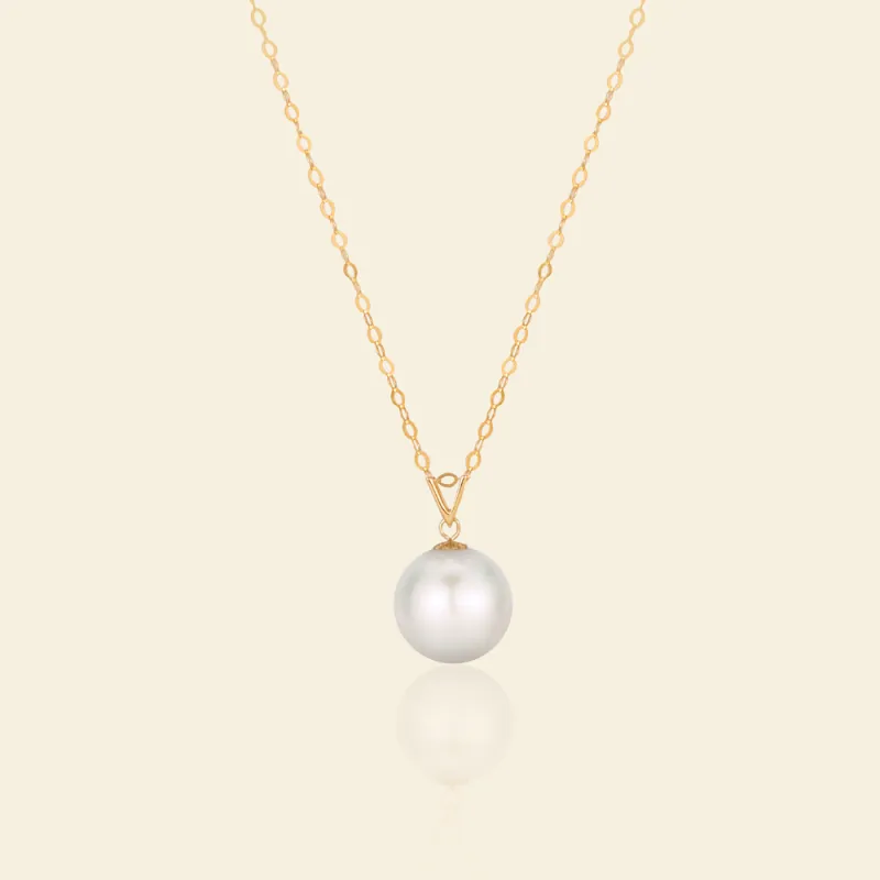 18K Gold AAAA Pearl Vogue Pendant Necklace sold by Jescojes