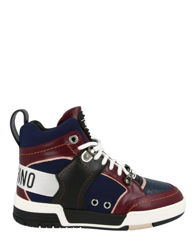 Moschino Streetball Asymmetrical High-Top Sneakers sold by Zulily