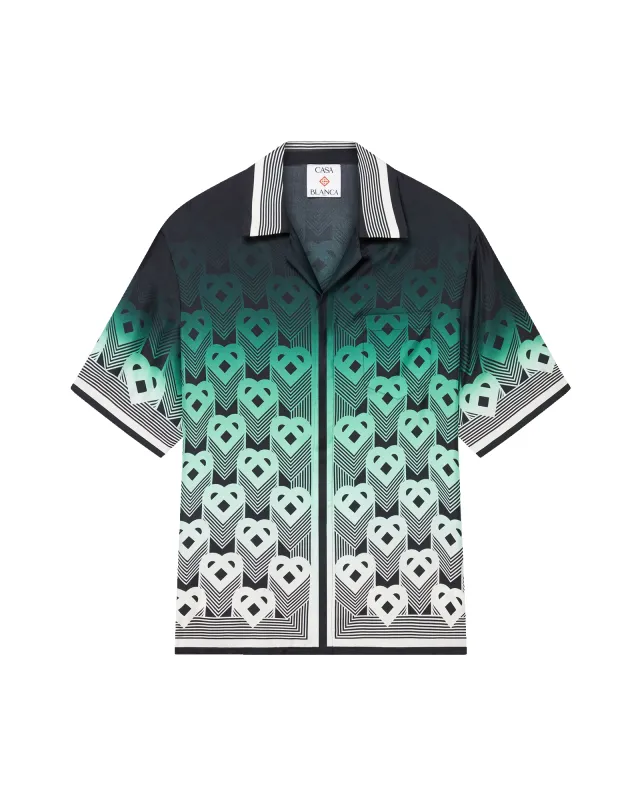 Gradient Monogram Short-Sleeve Silk Shirt sold by Casablanca