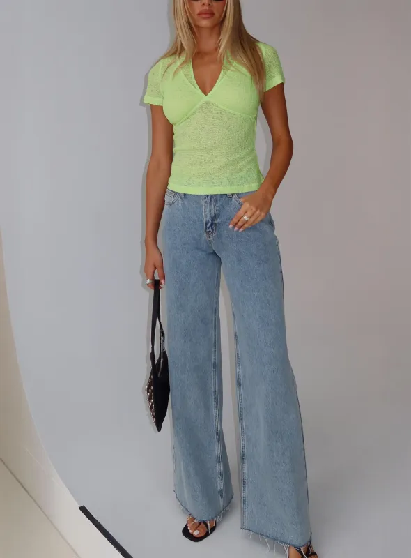 Darla Low Rise Straight Jean Vintage Blue Wash sold by Princess Polly