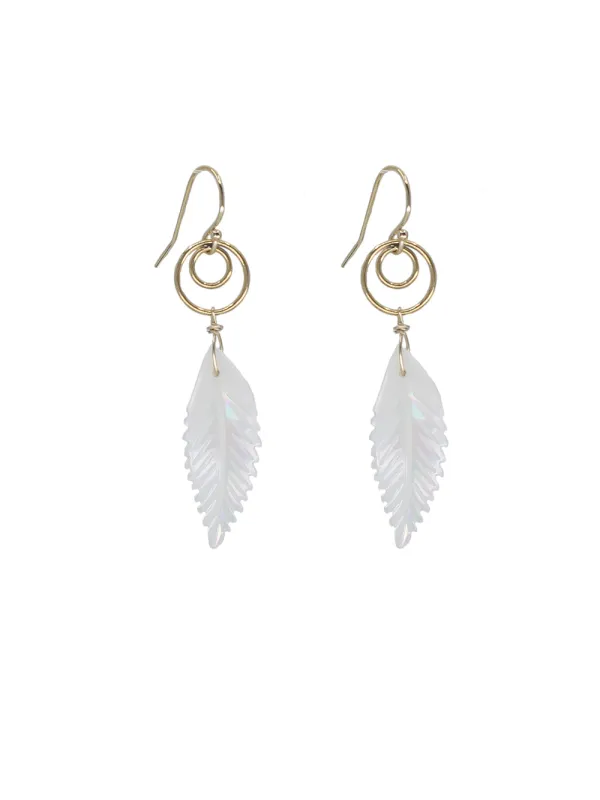 MOP Leaf Earrings sold by Peggy Li Creations