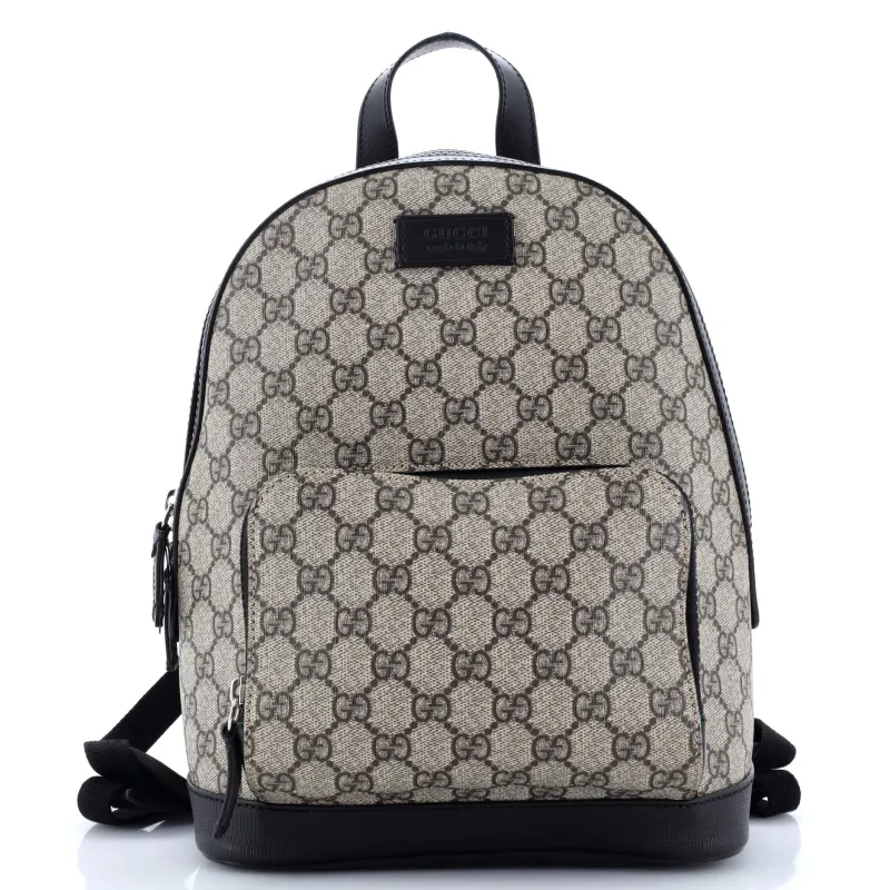 Pre-Loved Gucci Zip Pocket Backpack GG Coated Canvas Small sold by Zulily
