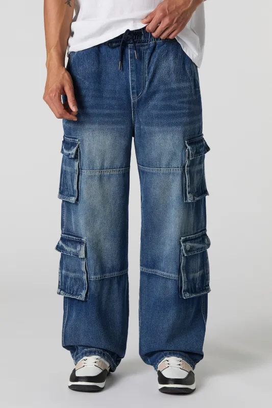 Jean cargo à jambe large avec taille coulissante sold by Urban Planet