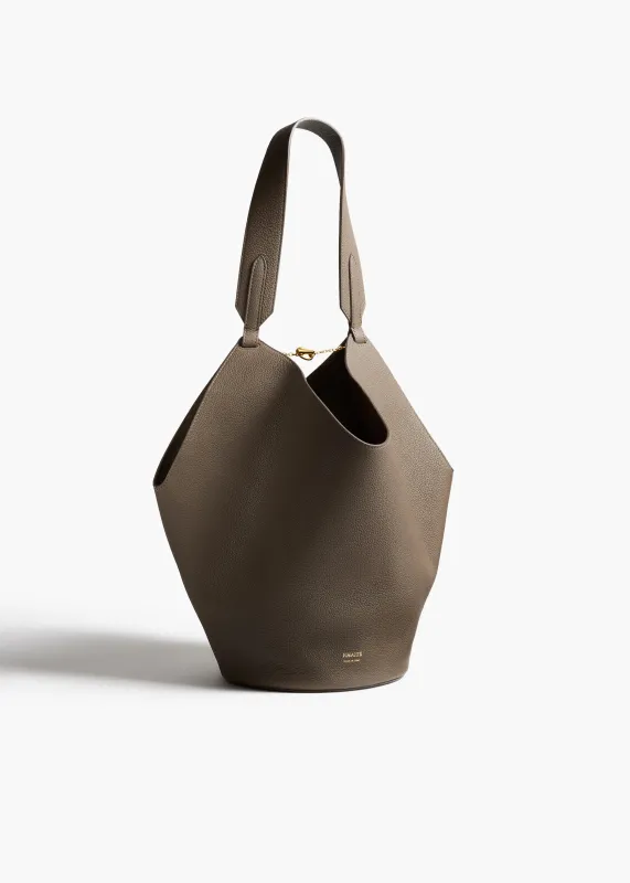Small Lotus Tote in Elephant Pebbled Leather sold by KHAITE