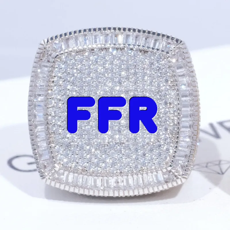 CUSTOM LETTER 3D ICED RING sold by The GUU Shop