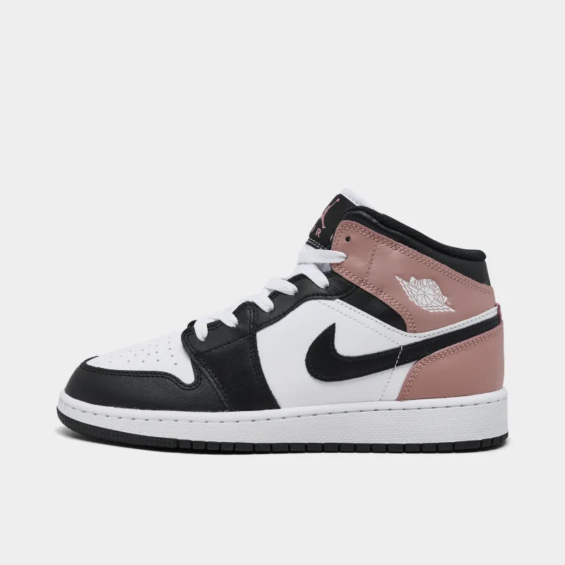 Jordan 1 Mid GS White / Black - Rust Pink sold by JD Sports