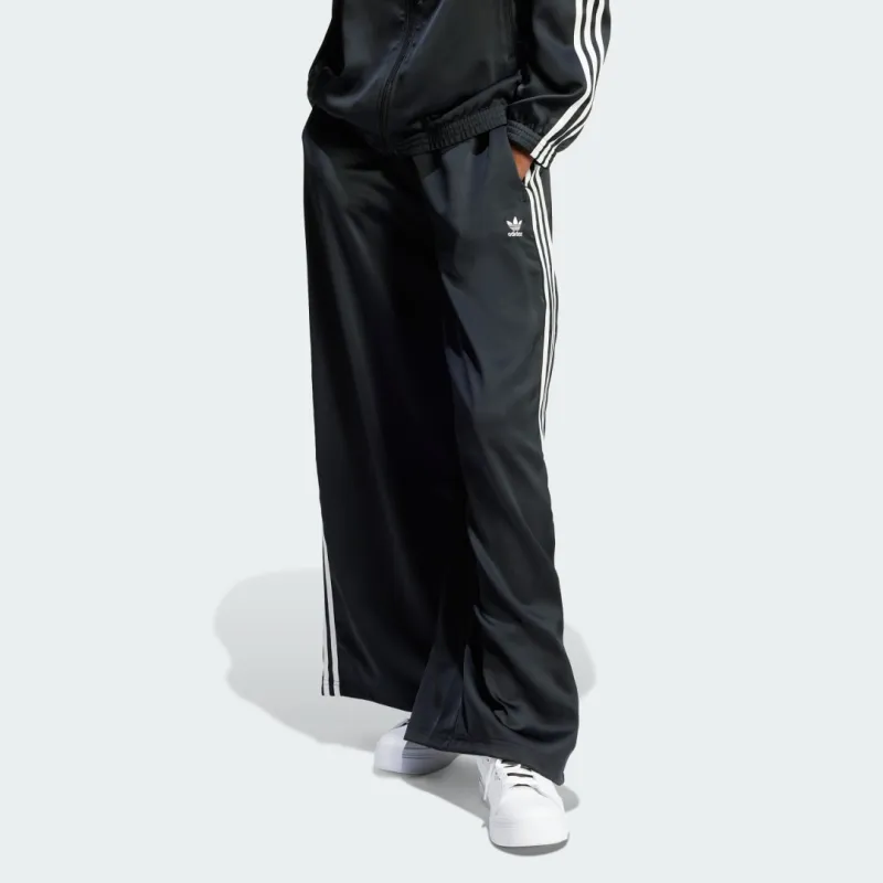 adidas Adicolor Satin Wide Leg Track Pants Black 8 Womens sold by Adidas