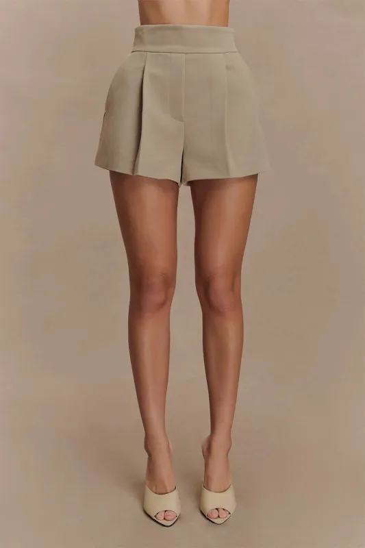 Solid Ruched High Waist Pocket Shorts sold by Micas