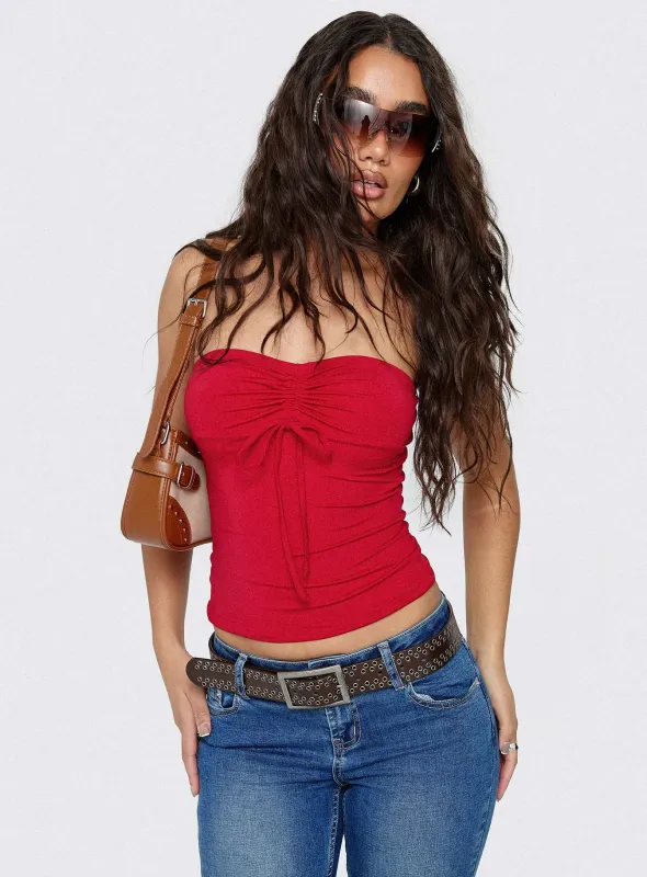 Archway Strapless Top Red sold by Princess Polly