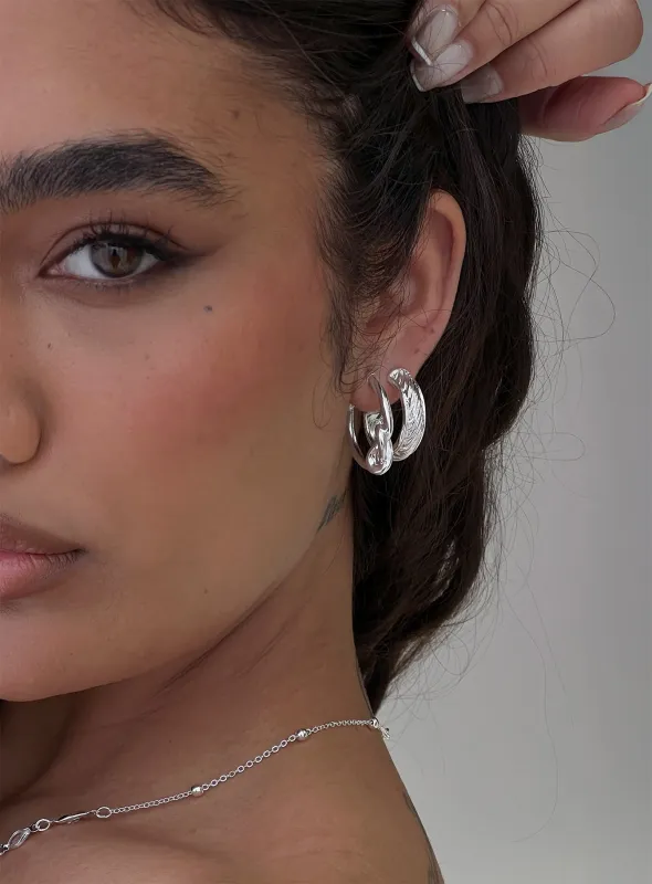 Moonshine Earring Set Silver sold by Princess Polly
