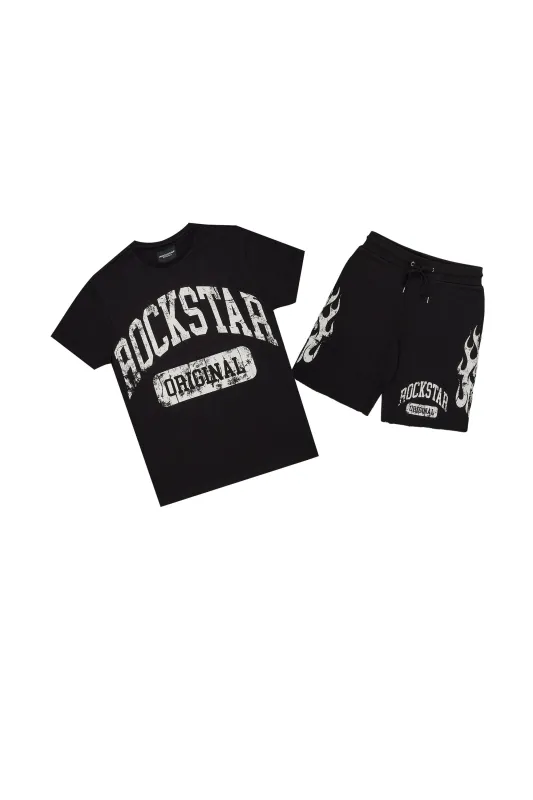 Boys Members Black T-Shirt/Short Set sold by Rockstar Original