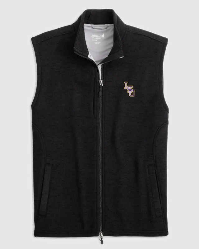 Louisiana State Denalis Performance Fleece Vest - Baseball Logo sold by Johnnie-O