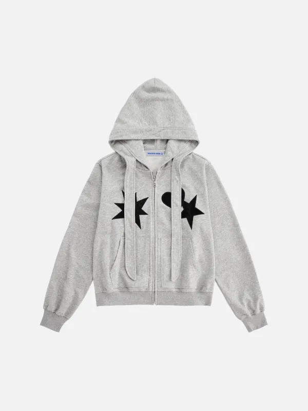 Aelfric Eden Star Applique Zip Up Hoodie sold by Aelfric Eden