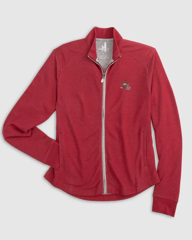 Women's Arkansas Tomi Full Zip Jacket - Helmet Logo sold by Johnnie-O