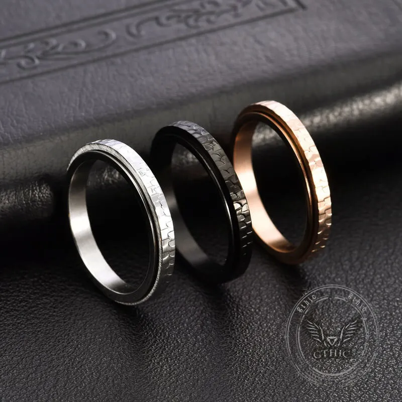 Fashionable Hammered Stainless Steel Spinner Ring sold by GTHIC