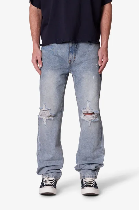 Painted Straight Denim - Light Blue sold by MNML