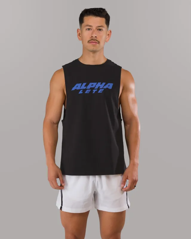 Force Core Cutoff - Black / Varsity Blue sold by Alphalete