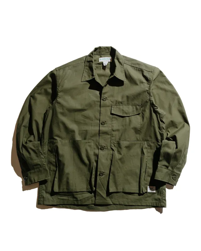 ◆新品◆SASSAFRAS / Digs Crew Coat オリーブ SASSAFRAS/DIGS CREW COAT
