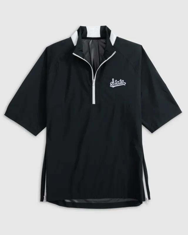 Mississippi State Stealth Stowable Packable Rain Jacket- Script Logo sold by Johnnie-O