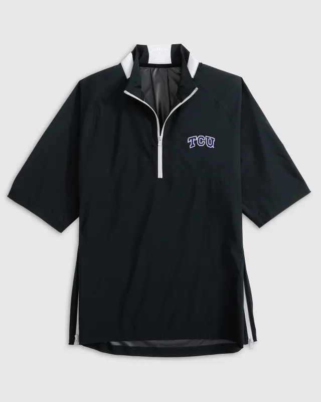Texas Christian Stealth Stowable Packable Rain Jacket sold by Johnnie-O