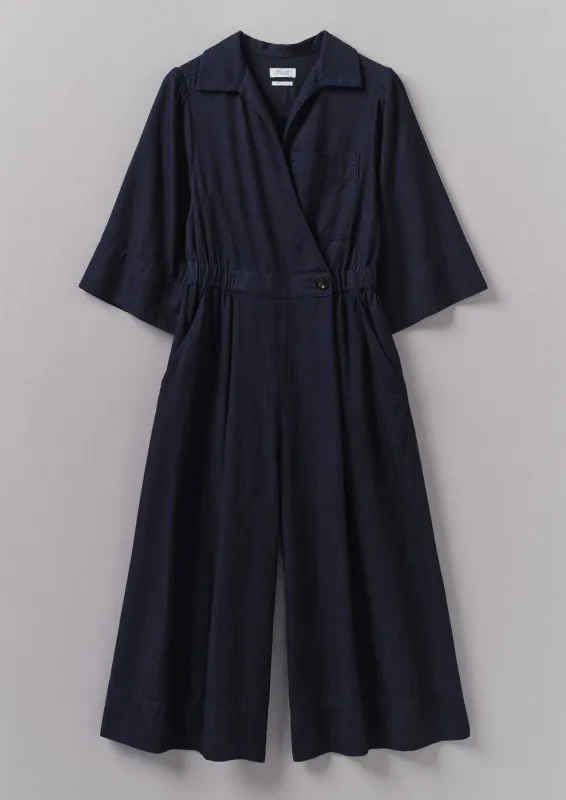 Culotte Jumpsuit | Indigo sold by TOAST