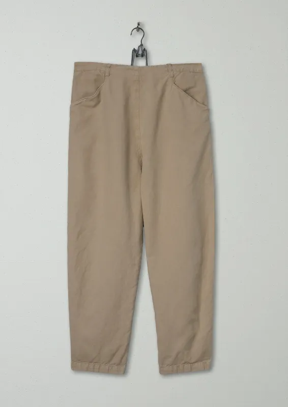Reworn Cotton Linen Trousers Size 12 (645) | Desert sold by TOAST