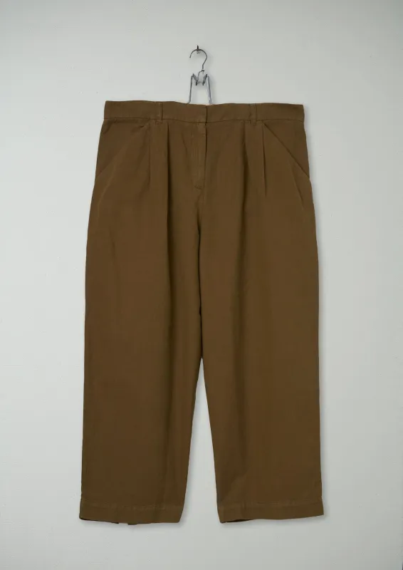 Reworn Cotton Linen Wide Leg Trousers Size 18 (647) | Moss sold by TOAST