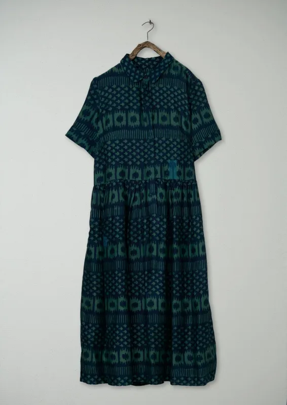 Renewed Amalfl Print Shirt Dress Size 16 (106) | Indigo/Pine sold by TOAST