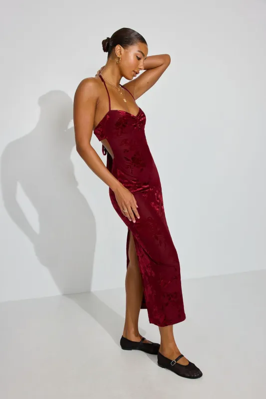 Burnout Sweetheart Maxi Dress sold by Garage