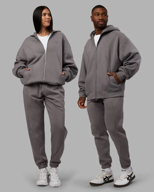 Stream Oversized Panel Zip Hoodie - Storm Front sold by LSKD