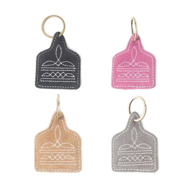 Saddle Mark Embroidered Leather Key Fob Variant Combo sold by Myra Bag