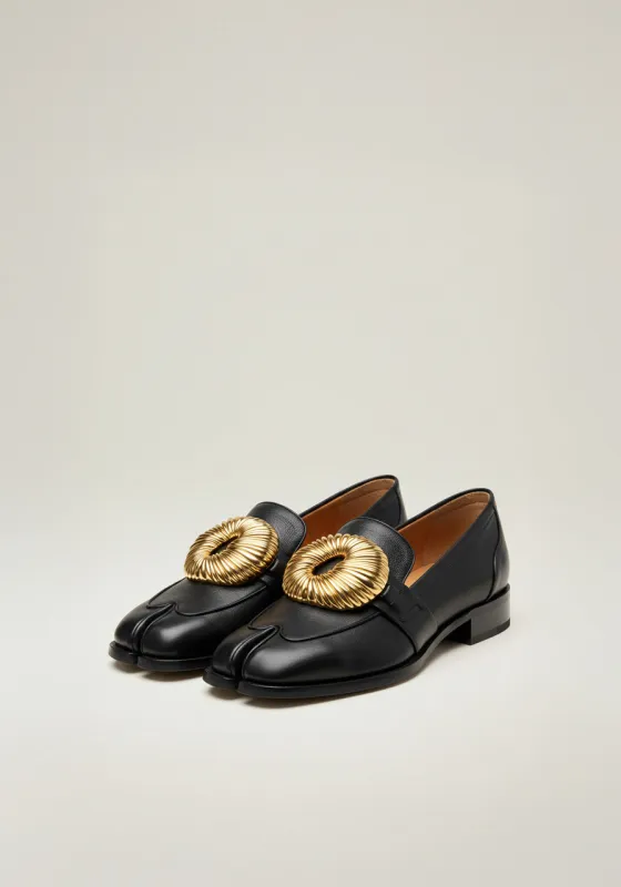 Sophie Gold Ornament Loafers – Black sold by JW PEI